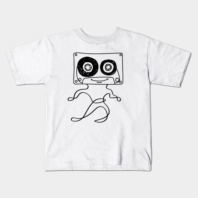 Cassette guy Kids T-Shirt by kalogerakis